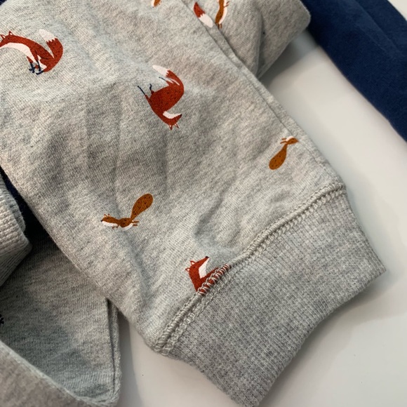 Carters Fox 2 piece set navy blue/ gray Various size - Picture 7 of 12